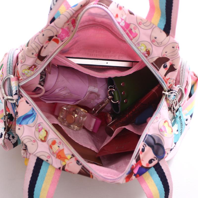 Oxford Cloth Printed Portable Women's Bag Korean Version Waterproof Nylon Cloth Cartoon Shoulder Bag Bag