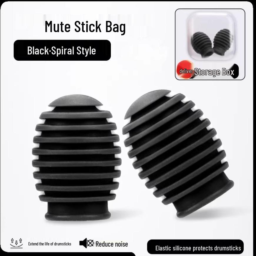 5A Drum Sticks with Silicone Mute Covers for Noise Reduction (2-Pack)