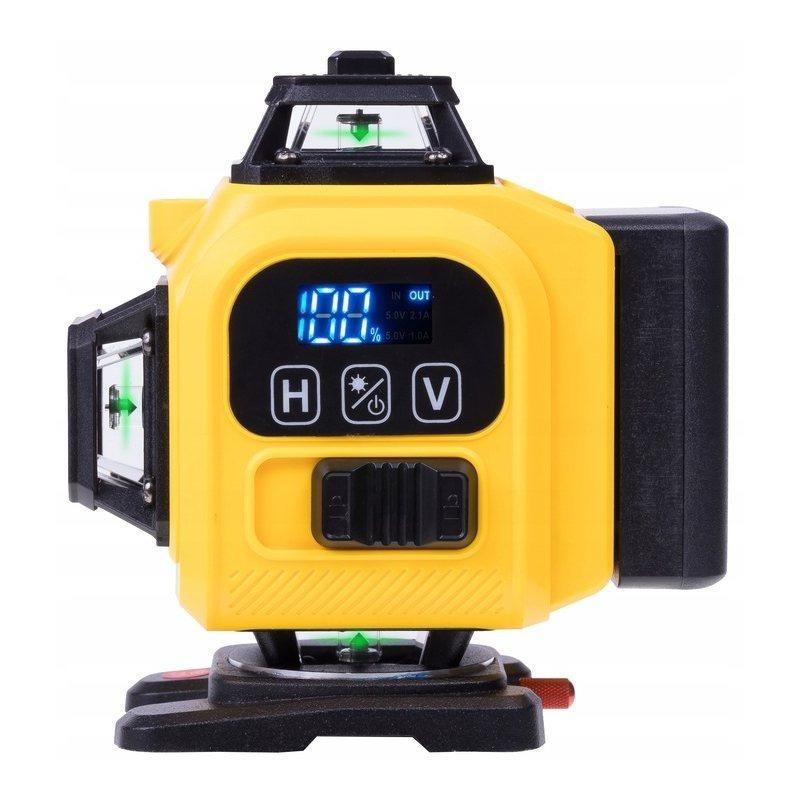 360° Laser Level 4D Cross Line Laser Set Carrying Case Swivel Base Pendulum Lock System