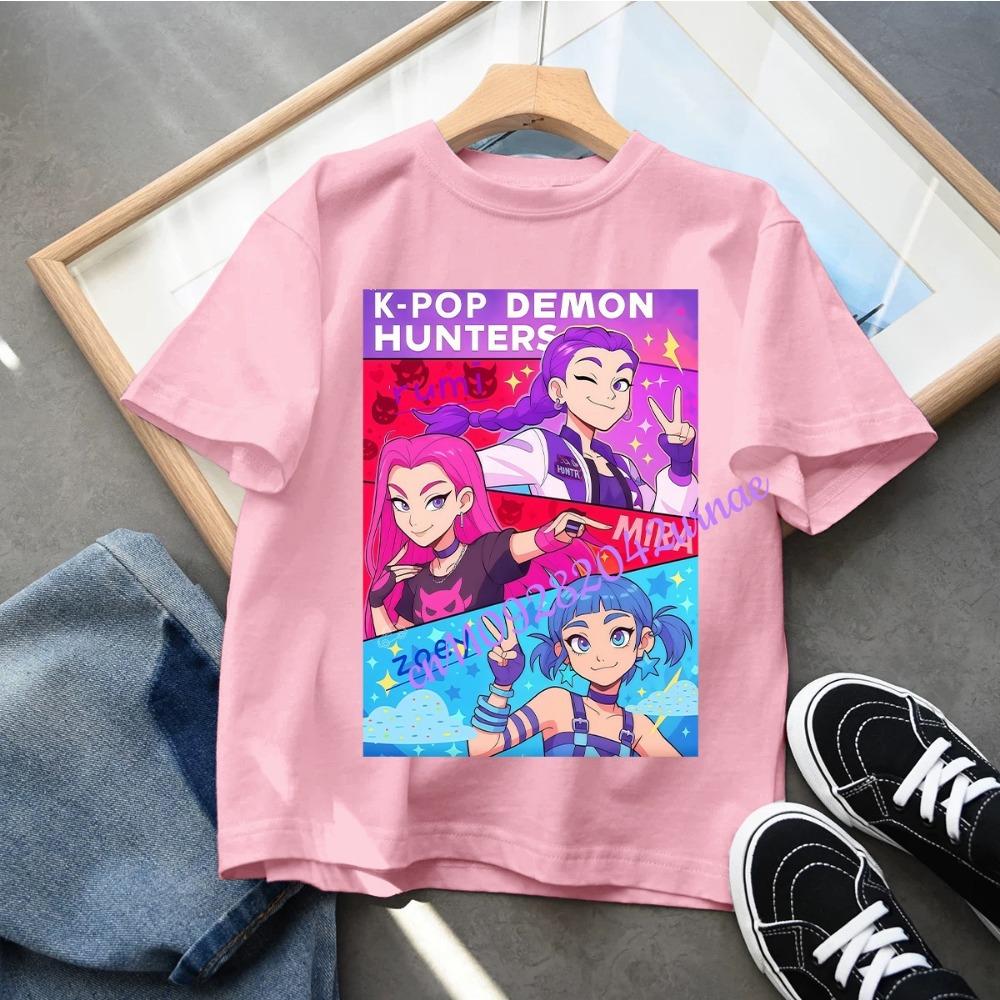 Baby Girls T Shirt Children's Clothing KPop Demon Hunters Fans Gifts Kids Clothes Fashion Casual Tops