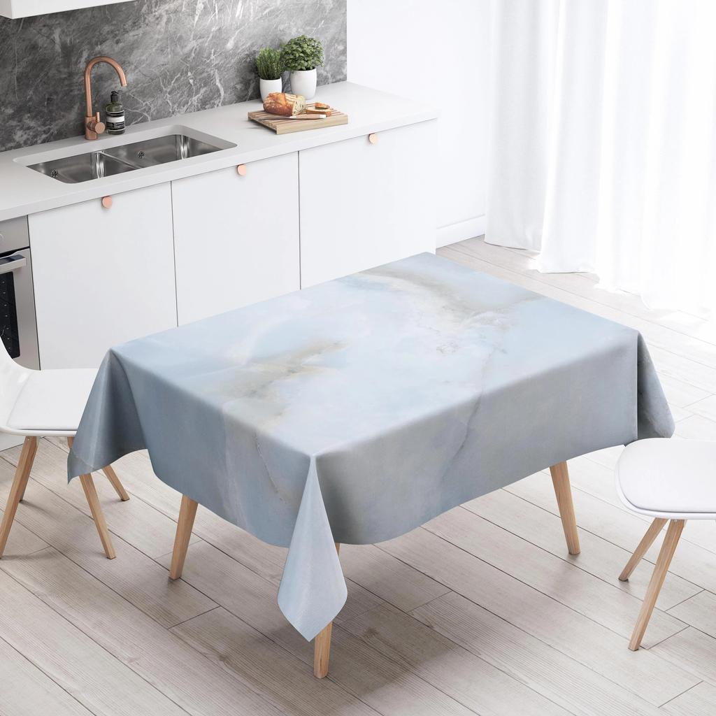 Marble Striped Tablecloth Home Decor Stain Resistant Waterproof Table Decoration Rectangular Kitchen Fireplace Tops