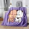 Cute Bubu and Dudu Series Blanket Flannel Cozy Soft Fleece Bedspread Classic Cartoon Blanket,Decke