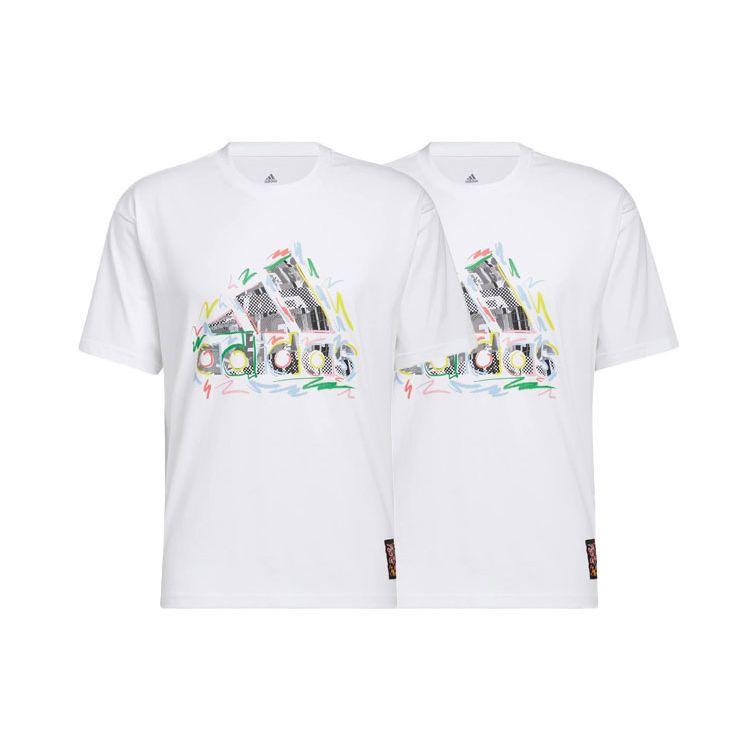 Adidas Alphabet Logo Print Short Sleeve T-Shirt Men Tops White HC4456