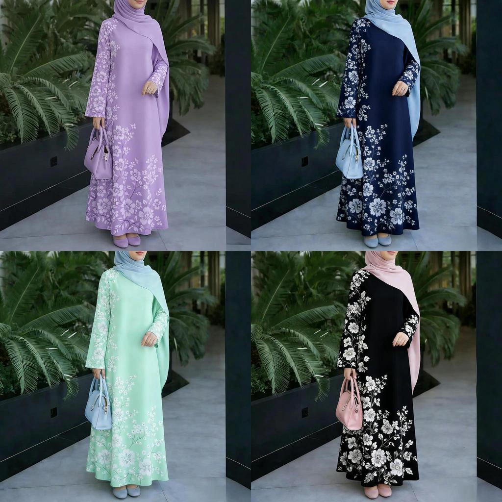 Spring Ladies Long Ruffle Dress With Floral Print And 3d Digital Pattern For Casual Wear