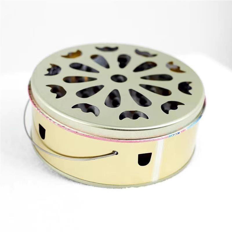 Metal Mosquito Coil Holder With Fireproof Design And Portable Handle Perfect For Home Patio Camping Outdoor Summer Use