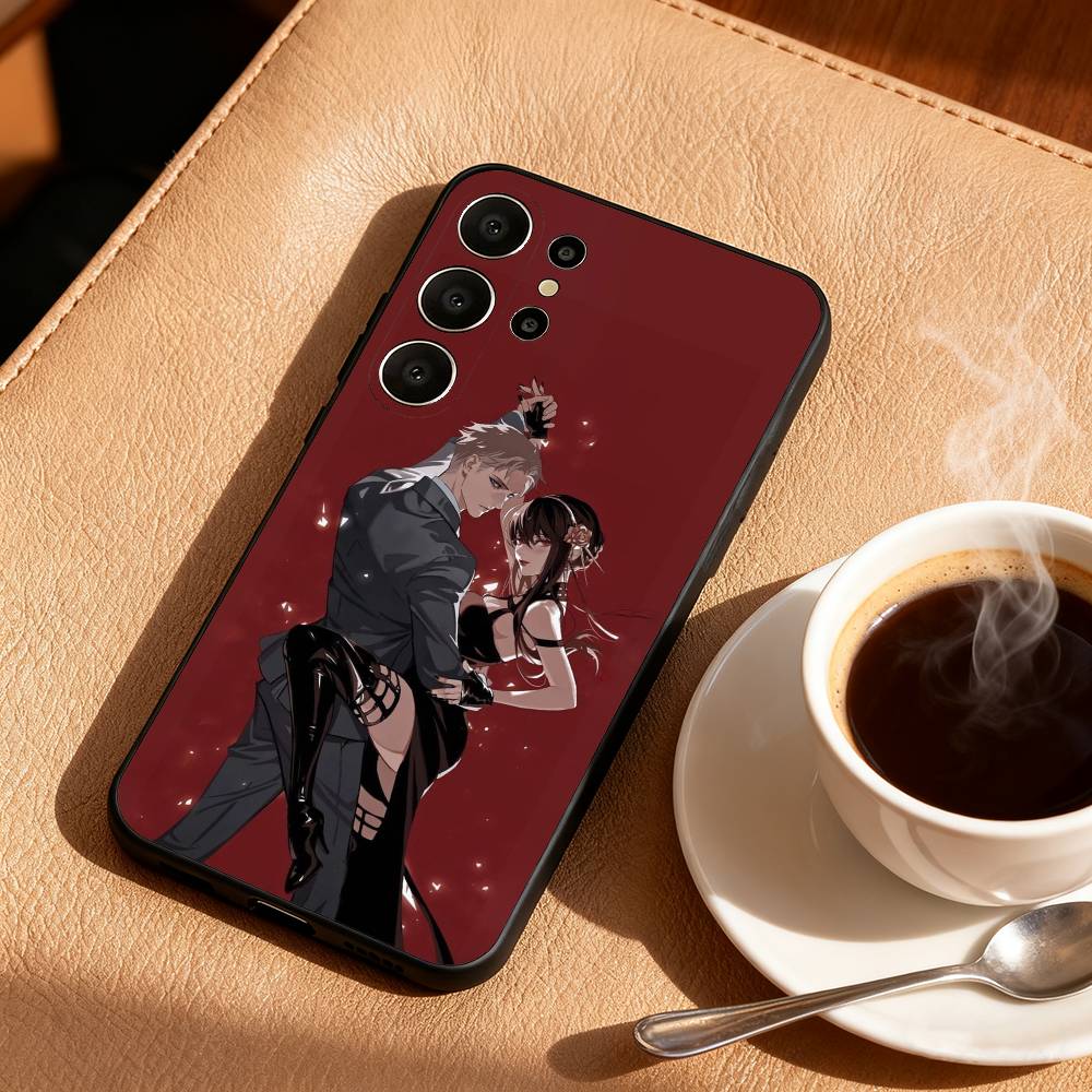 Cool Y-Yor F-Forger Anime Phone Case For Samsung S26,S25,24,23,22,30,21,10,9,Ultra,Plus,Lite,Black Soft Case