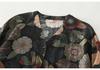 Autumn 2025 Artistic Retro Floral V-Neck Shirt: Cotton Linen, Age-Reducing, Plus Size, Casual