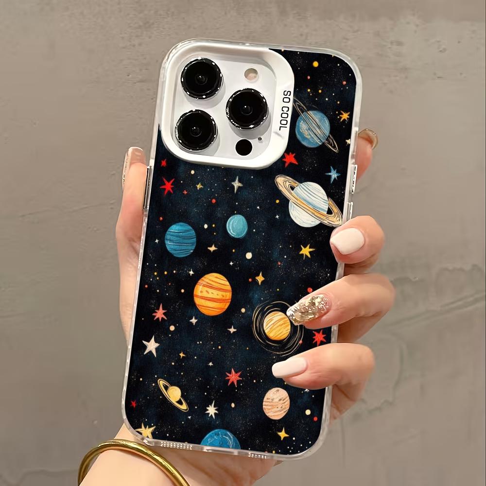 Cartoon Universe Planet Pattern Phone Case Suitable for iPhone 17 16 15 14 13 12 11 Pro/Max/Plus Anti Drop and Anti Shock