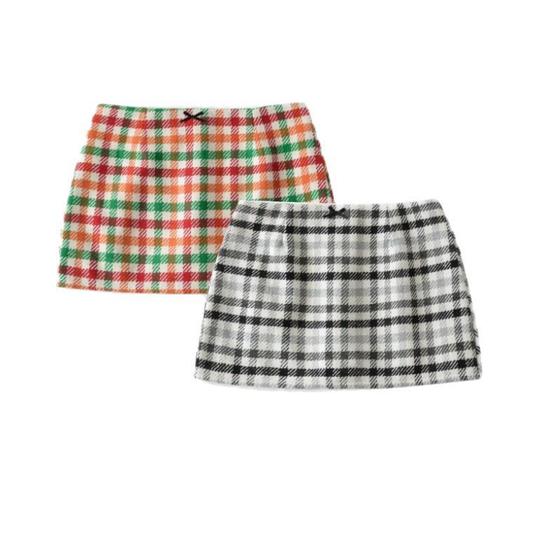 College-Style Low-Waist Plaid A-Line Mini Skirt for Women - Autumn/Winter, High-End, Slimming, Hip-Hugging, with Bow