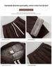 Women's High Waist Brown Velvet Corduroy Pants - Drape Wide Leg, Warm Lambswool Lining