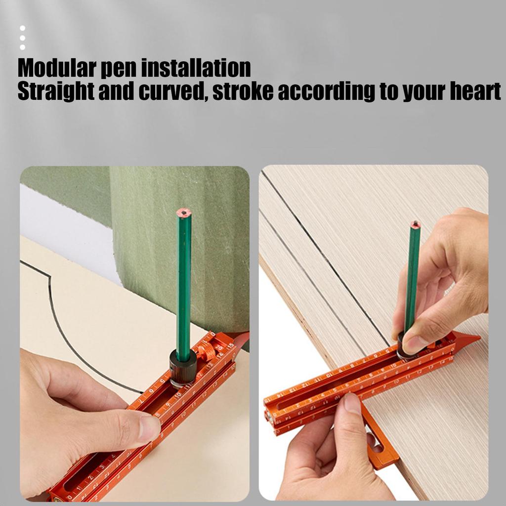 Wood Marking Tool Magnetic Base 4-Sided Tool Metal Precision Ruler For Carpenter Carpentry Construction Miter Cutting Working