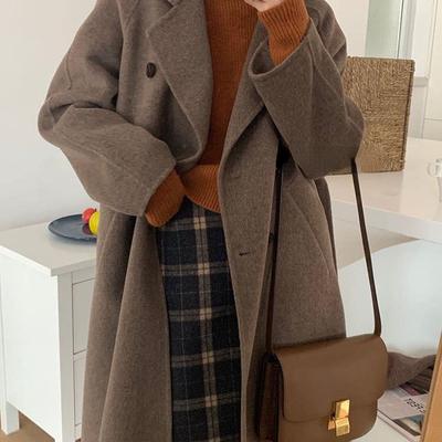 Women‘s Coat  Fashion Long Coated  Woolen  Autumn Winter Coat for Women Warm Coat
