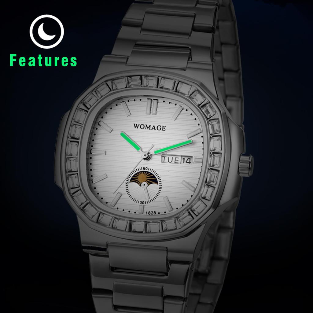 Men's Stainless Steel Waterproof Silver Watch: Analog Quartz Watch with Calendar Function - Perfect Gift for Birthdays, Anniversaries, Christmas, and