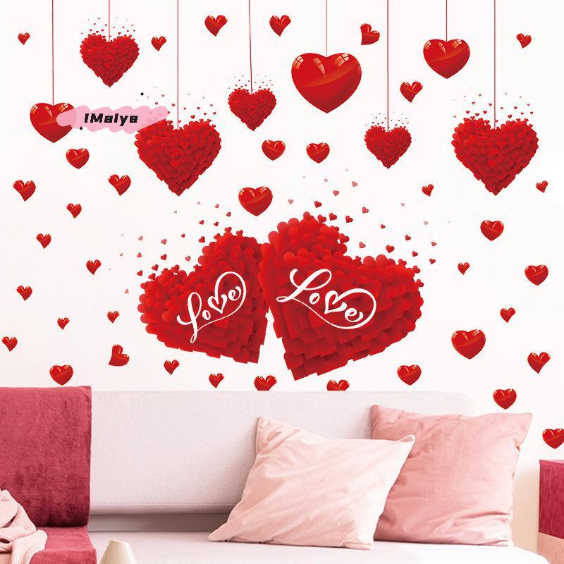 M-Heart Shaped Wall Window Stickers Valentine's Day Festive Party Wedding Atmosphere Decorations For Home Party Shop Restaurant