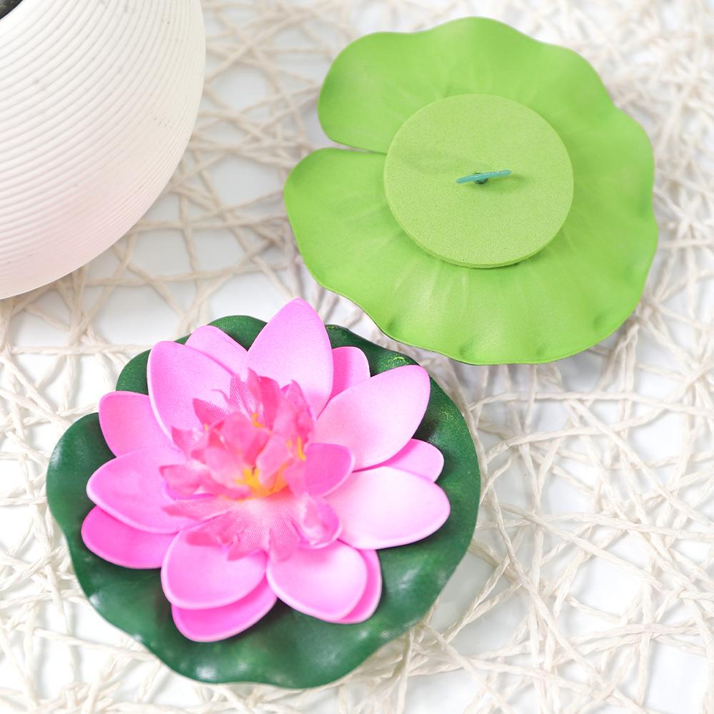 1/5/12Pcs Lotus Artificial Flowers Head Foam Fake Flower for Home Decor Garden Wedding Decoration Outdoor Swimming Pool Ornament
