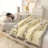 Thickened Warm Coral Fleece Winter Blanket for Bed Cartoon Bear Printed Double-layer Milk Velvet Blankets Double Plush Comforter