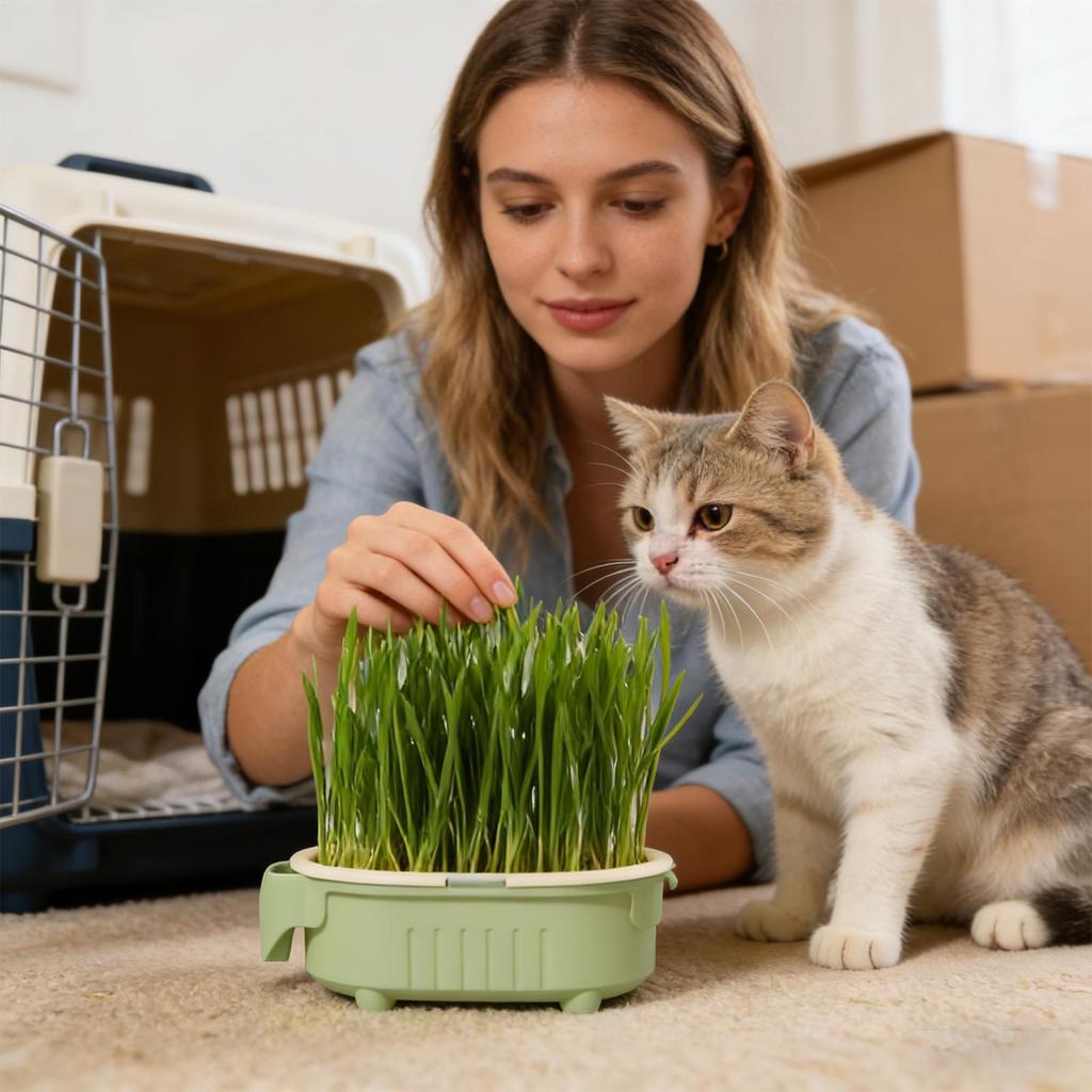 Hydroponic Indoor Cat Grass Tray Cute Elephant Shape Cat Grass Planting Tray Soil-Less Watering Hollow Out Container For Indoor