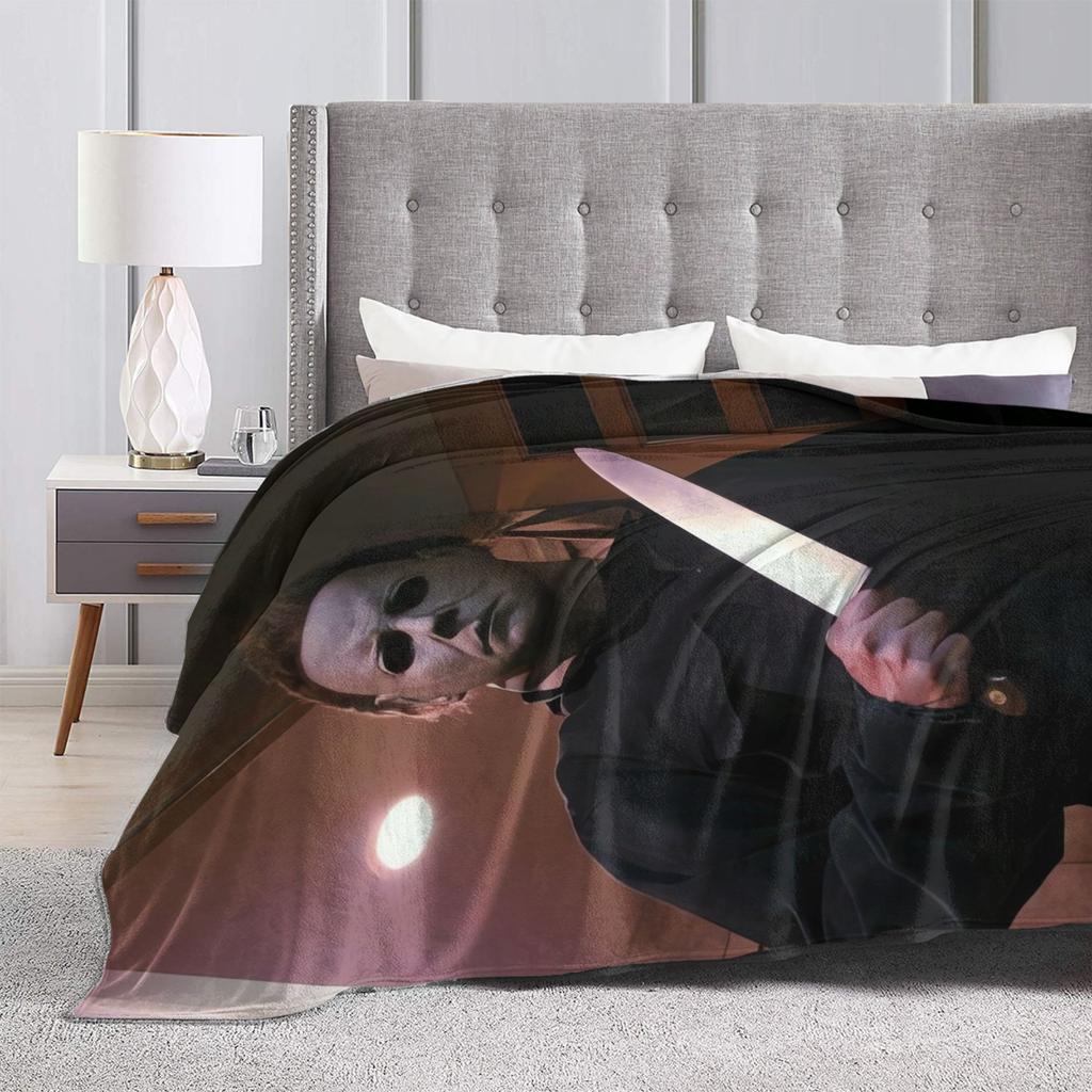 Michael Myers Halloween  Blankets  Picnic Flannel Throw Blanket For Couch Bed Soft Customized Quality Bedspread Birthday Gift