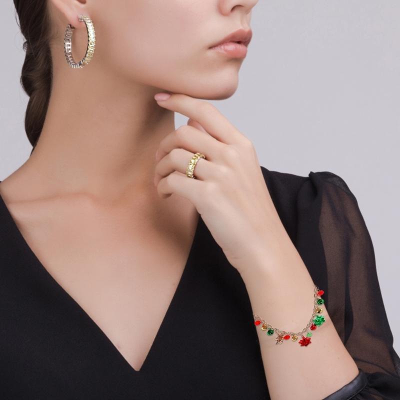 Stylish Christmas Bracelet with Snowman Bells Charm, Fashion Wrist Chain Gift for Wedding, Engagement, or Anniversary