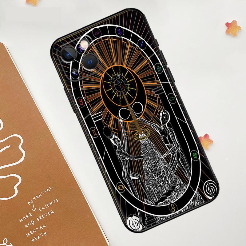 The SUN Tarot card Case For Apple iPhone 16 15 14 13 11 12 Pro Max Mini XR 15 16 Plus 16e Protective Cover