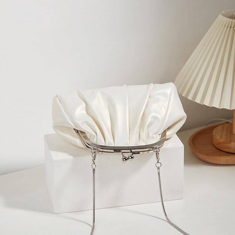 Ładna plisowana torebka z klipsem dla dziewcząt Sense Chain Bag Przenośna listonoszka Nowa