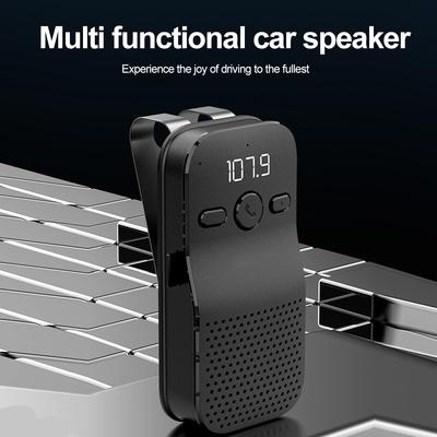 Bluetooth 5.4 Hoparlör Eller Serbest Araç Kiti FM İletimi Güneşlik Klipsi Kablosuz Ses Alıcısı Hoparlörlü Telefon Yüksek Sesli Müzik Çalar