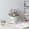 Flower Vase with Pedestal Fluted Decorative Ribbed Urn for Florists, Crafters, Home Decor,