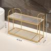 Gold Double-Layer Bathroom Countertop Organizer Shelf