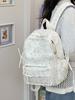 2 sizes of lace women's backpacks with beaded pendants Ins Cute Cartoon Printed school bags Sweet ladies travel mini backpack