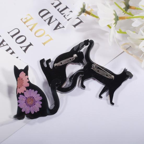 Epoxy Resin Mold Cartoon Three-dimensional Non-sticky Reusable Easy Demoulding Decorative Gift 3D Cat Brooch Silicone Mould DIY Craft Making