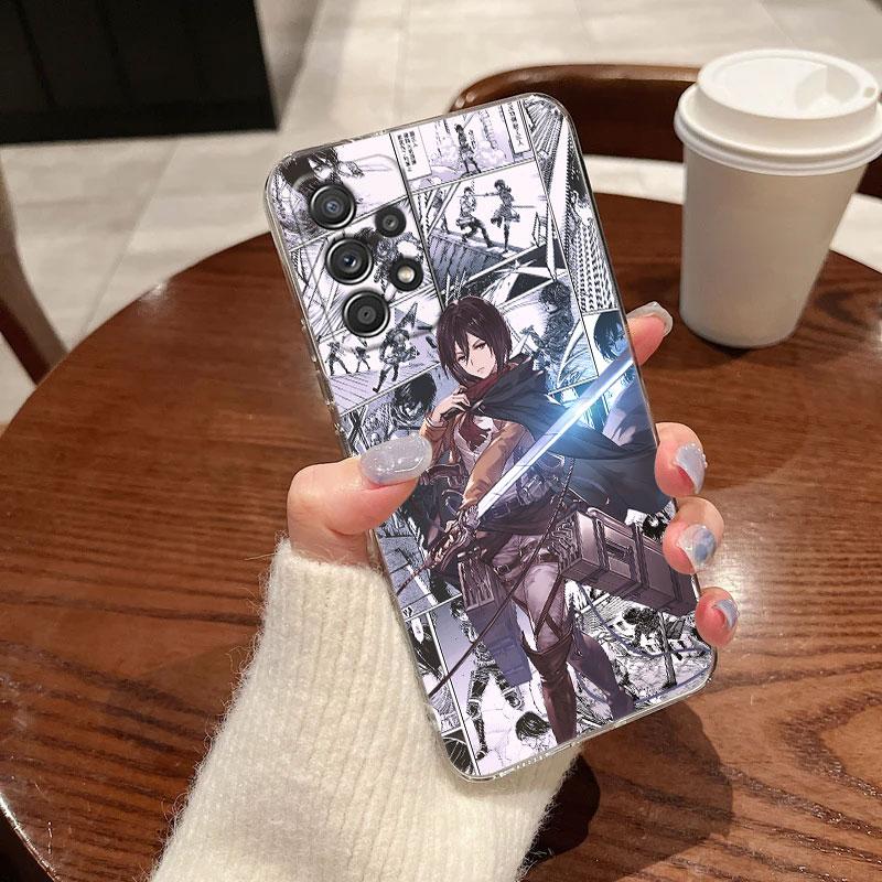 Attacks on Mikasas Titans Anime For Samsung Galaxy A55 Case A54 A52 A53 A15 A14 A13 A21S A23 A51 A34 A35 A33 A32 A72 Phone Cover