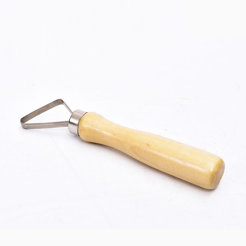 10 Pieces of Stainless Steel Pottery Repairing Scraper Wooden Handle Single-headed Clay Carving and Shaping Props