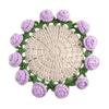 Crochet Flower Coasters Handmade Vintage Bouquet Knitted Rose Flower Decorative Coasters Anti-scald Table Mats Without Flower Pot