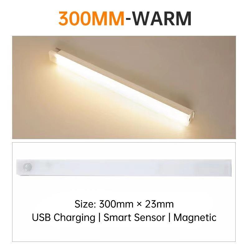 10/20/30/50CM LED Night Light Motion Sensor USB Rechargeable Ultrathin Wireless Wardrobe Kitchen Cabinet Night Light Warm Light