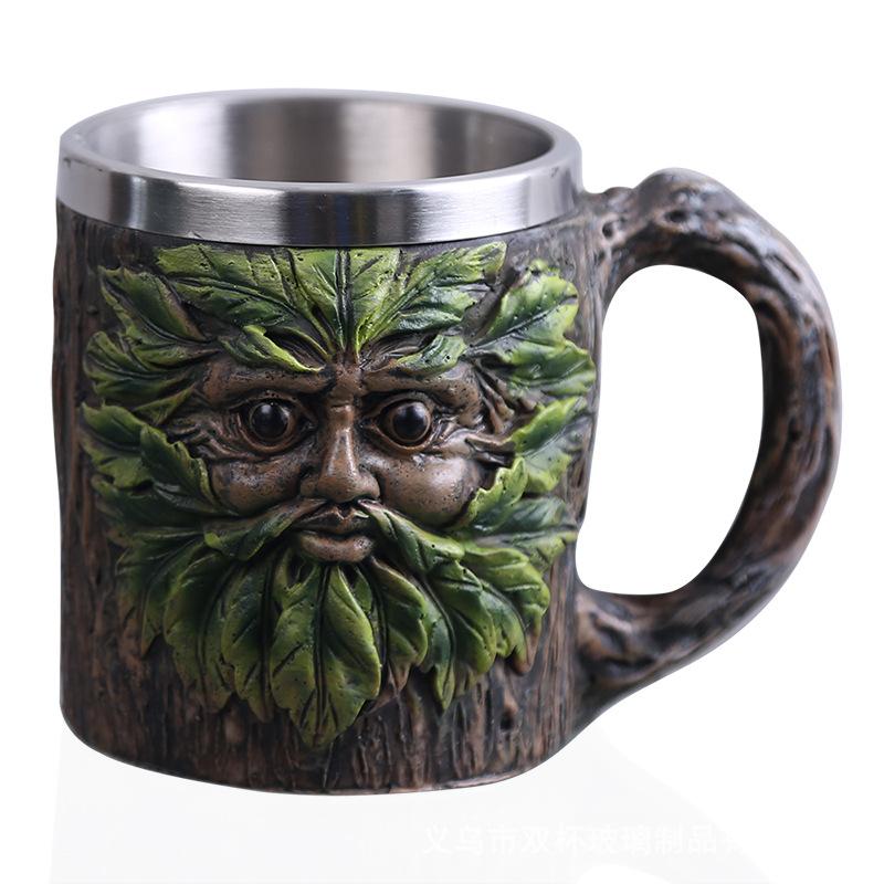 Knight Skull Beer Mug Vintage Cup Creative Relief Personalized Cup Drinking Cup Stainless Steel Halloween Gift Beer Goblet
