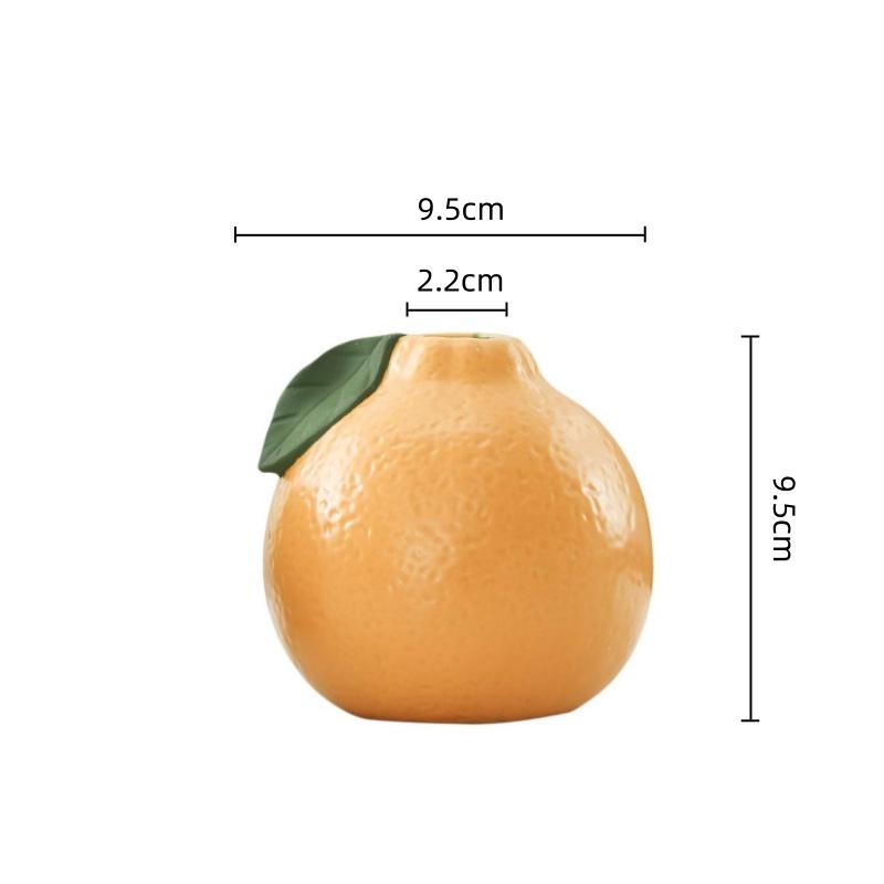 Orange Ceramic Vase Simulated Fruit Statue Pomelo Flower Arrangement Accessories Flower Vase Orange Pot Home Decoration