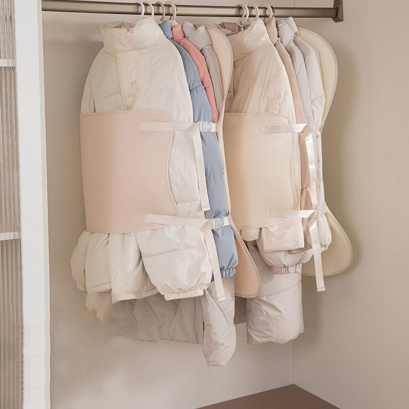 Clothes Compressed Board Foldable Fabric Compression Storage Bags With Dust Cover Wardrobe Organizer Space-Saving Home