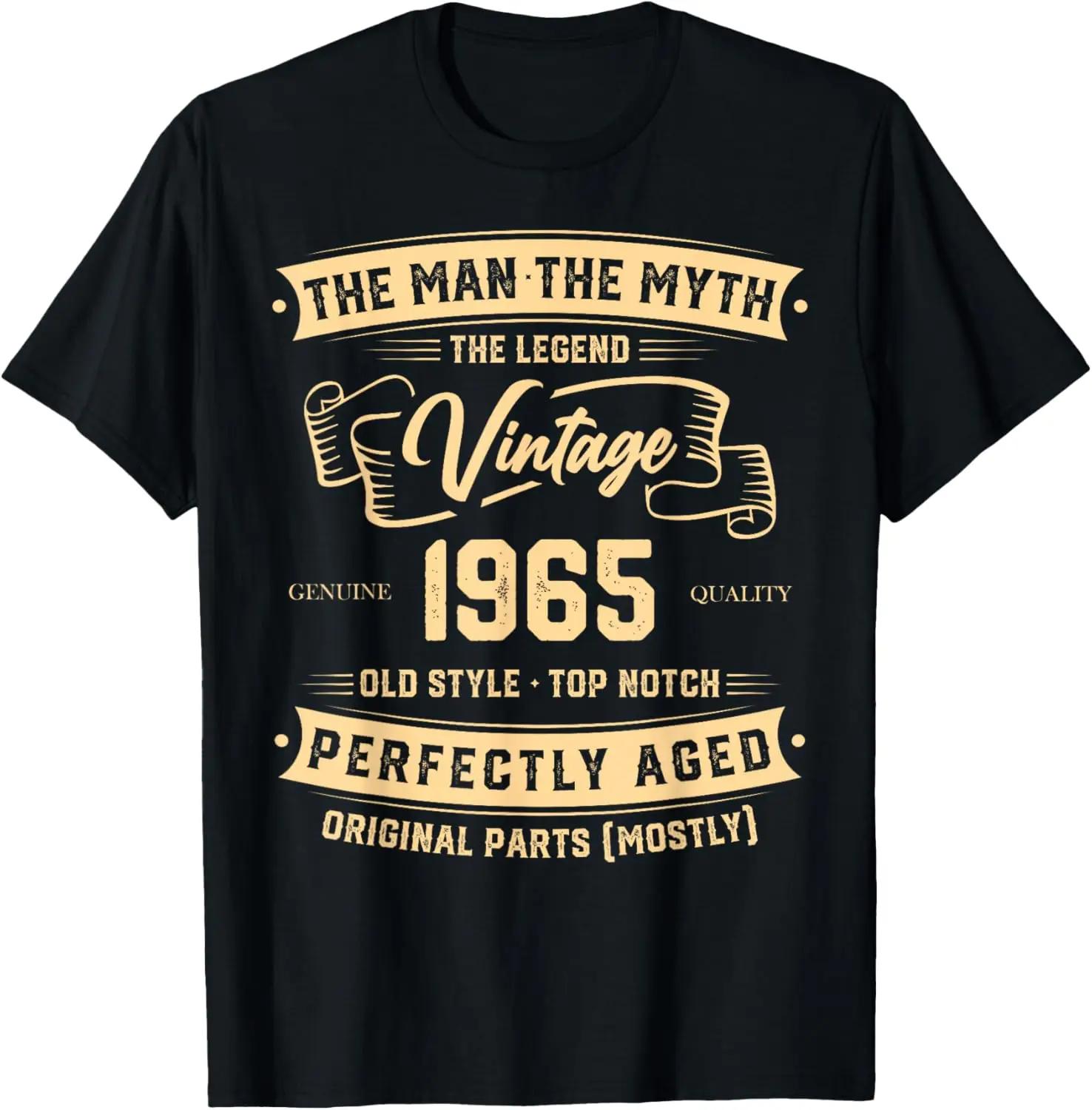 

Vintage 60th Birthday Decorating Men Fun 1965 60th Birthday T-shirt Custom Printed Graphic T-shirt Casual Camiseta Hombre Tops 4XL