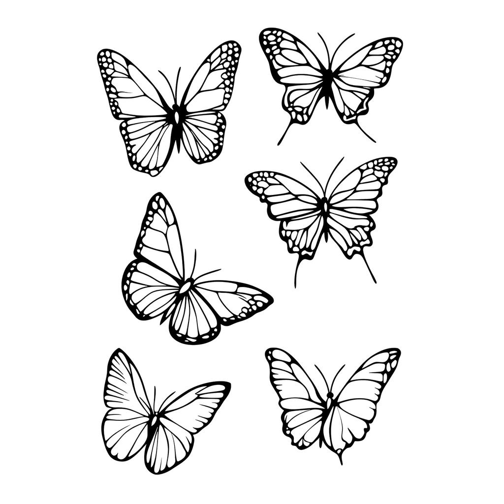 Simple Personality Spice Girl Three-Dimensional Butterfly Flower Wicker Collarbone Arm Tattoo Sticker