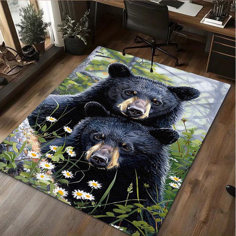 

Black bear Rug - Home carpet Office Decorative Carpet For Living Room Bedroom Door Mat Floor Rug Computer Chair Area Rug 40x60cm( 15x23in )