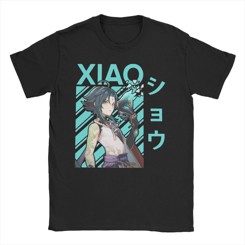 Novelty Xiao Genshin Impact Anime T-Shirts Men Women's Round Neck Cotton T Shirts Paimon Game Short Sleeve Tee Shirt Clothing