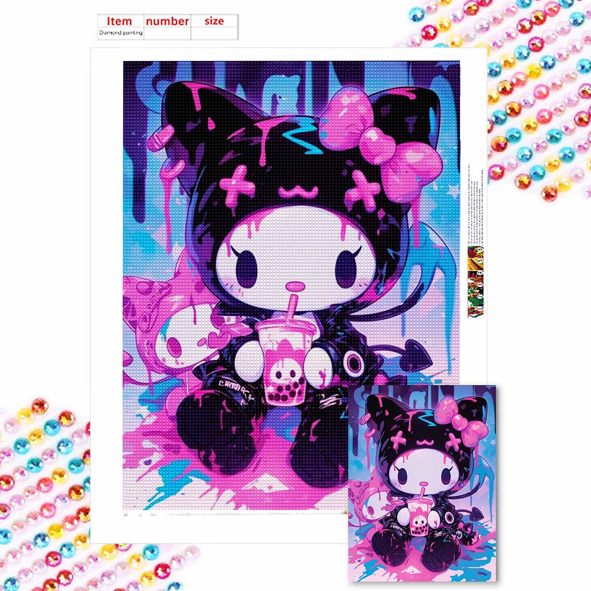 

5D DIY Diamond Art Painting Kits for Adults, Cute Little Animals Full Round Crystal Diamond Kits for Beginner for Home Wall Decorate Round 20x30cm