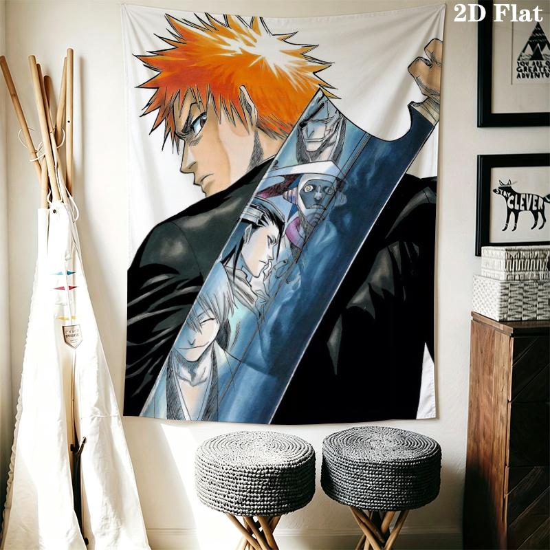 Bleach Wall Tapestry Aesthetic Wall Hanging Printed Fabric Blanket Decorative Tapestries for Bedroom Living Room Home Decor