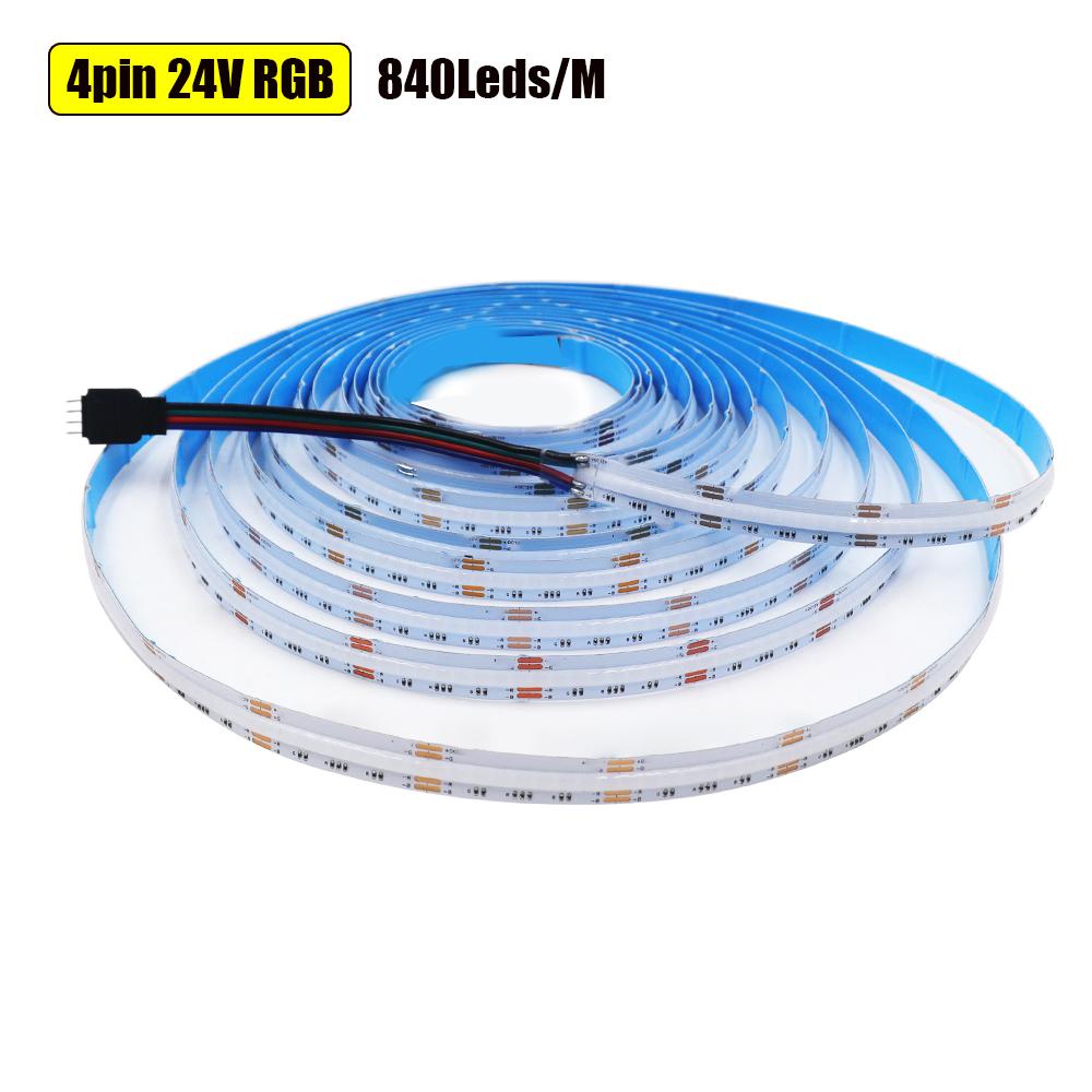 12V 24V COB LED Strip Light High Density Dotless RGB RGBW RGBCCT Changing Flexible Tape for Home Decor