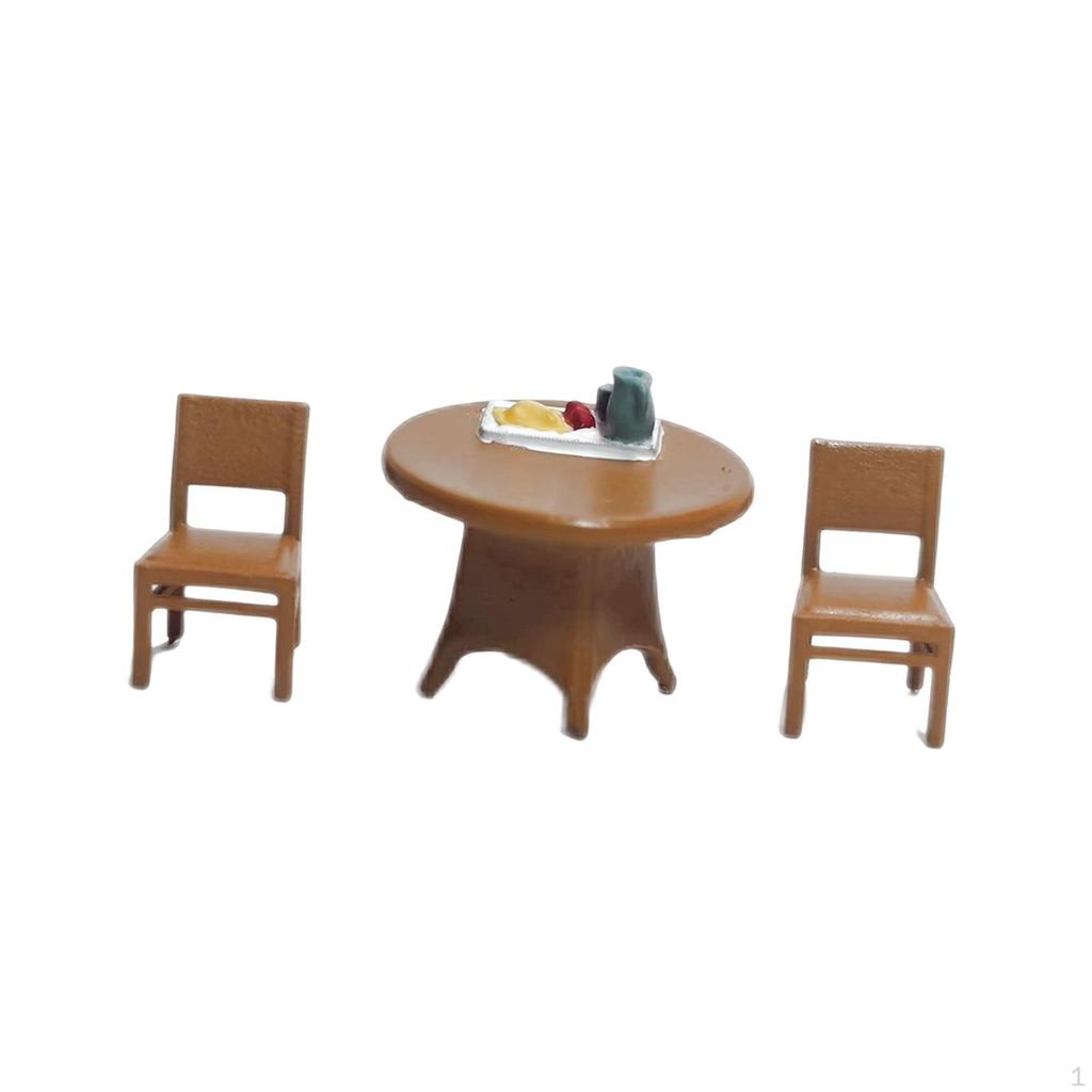 3 Pieces 1/64 Desk Chair Set Beach Scenery DIY Projects Fairy Garden S Scale Collections Micro