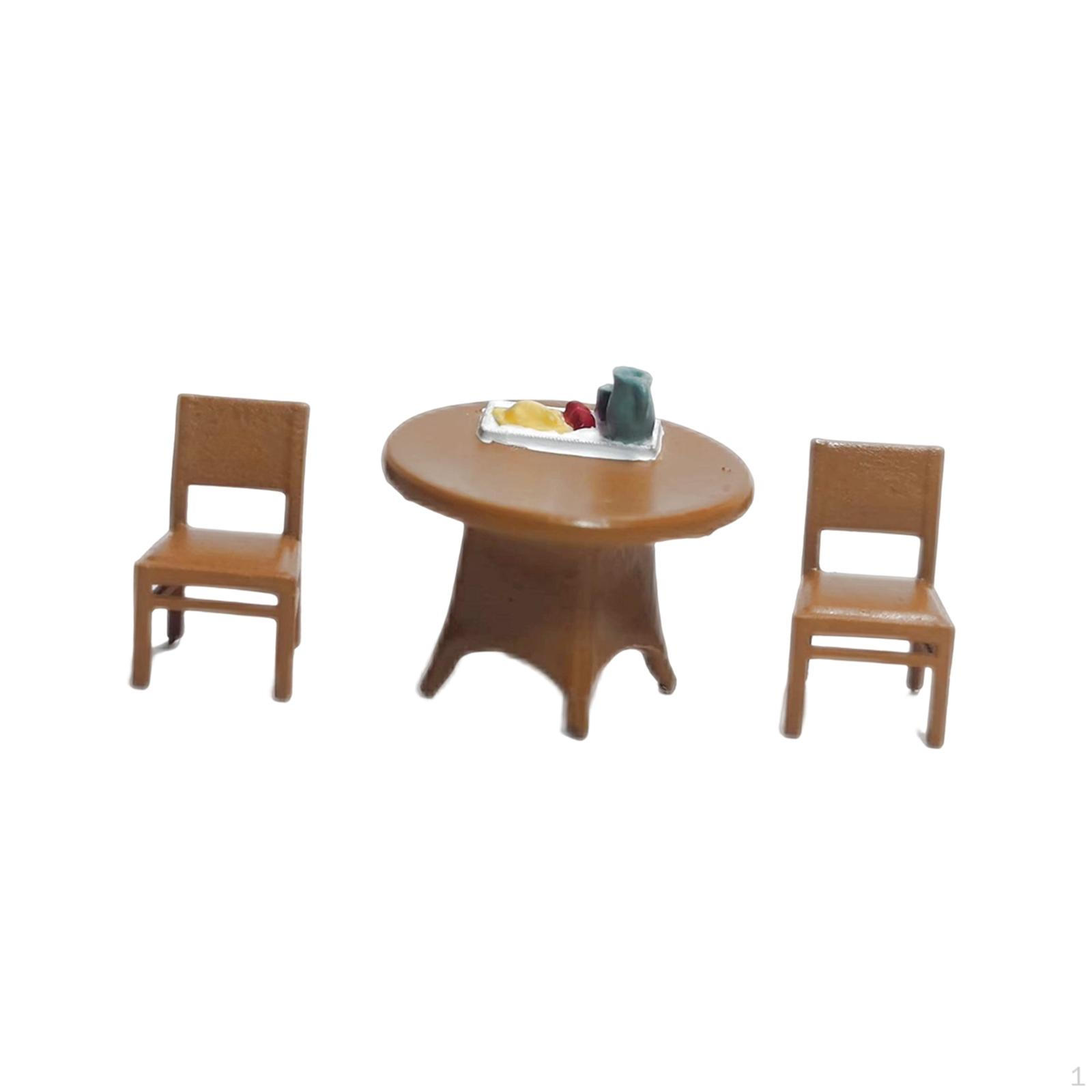 3 шт. Набор настольных стульев 1/64 Пляжный пейзаж DIY-проекты Сказочный сад Коллекции масштаба S Микро Yellow