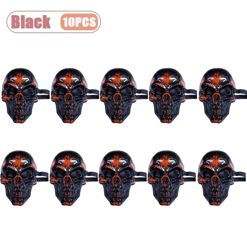1-10PCS Halloween Horror Skull Mask Creepy Laughing Ghost Face Gold Silver Costume Prop for Party Cosplay Haunted House Decor