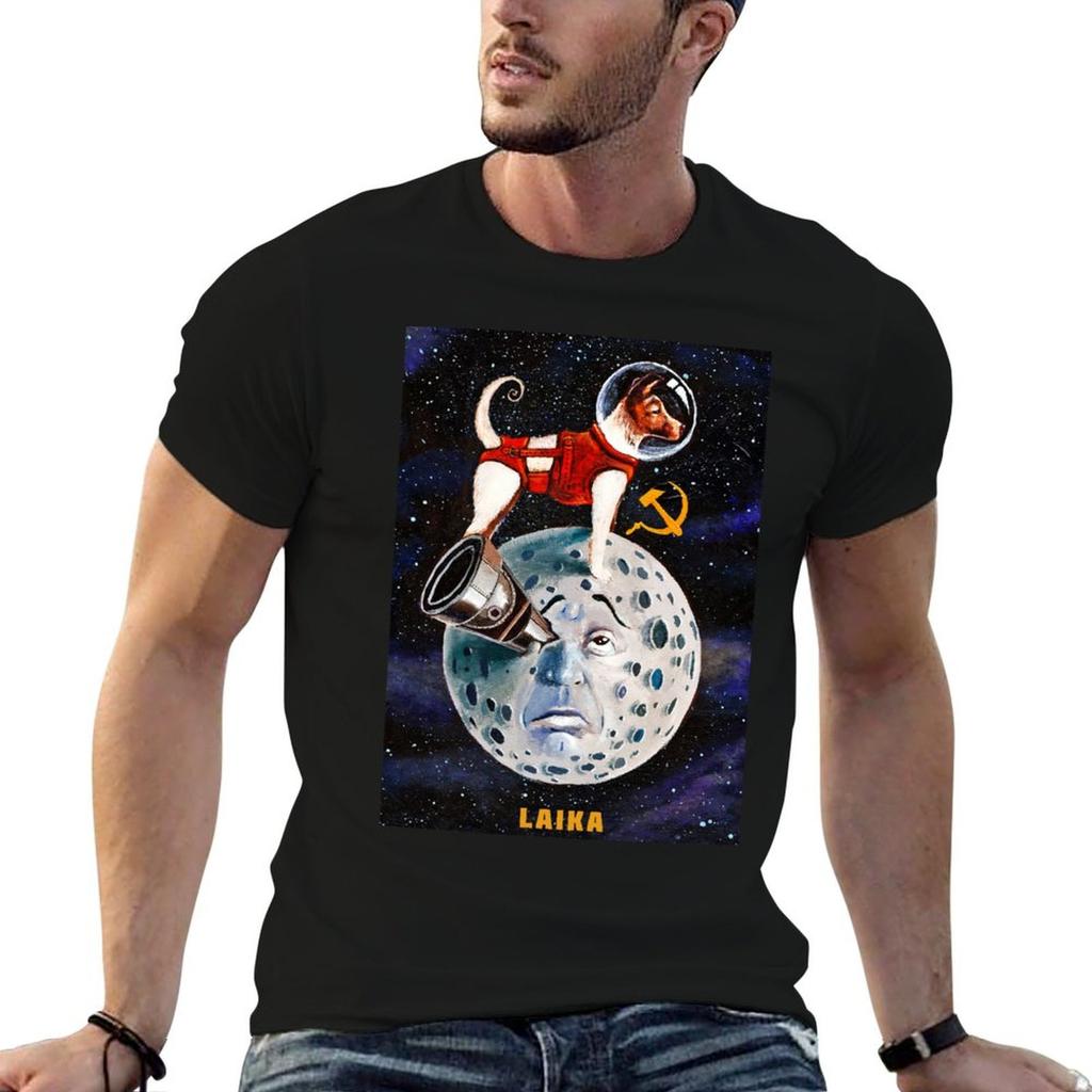 Laika - The first hero of the space T-Shirt Big Size Simple T-Shirt