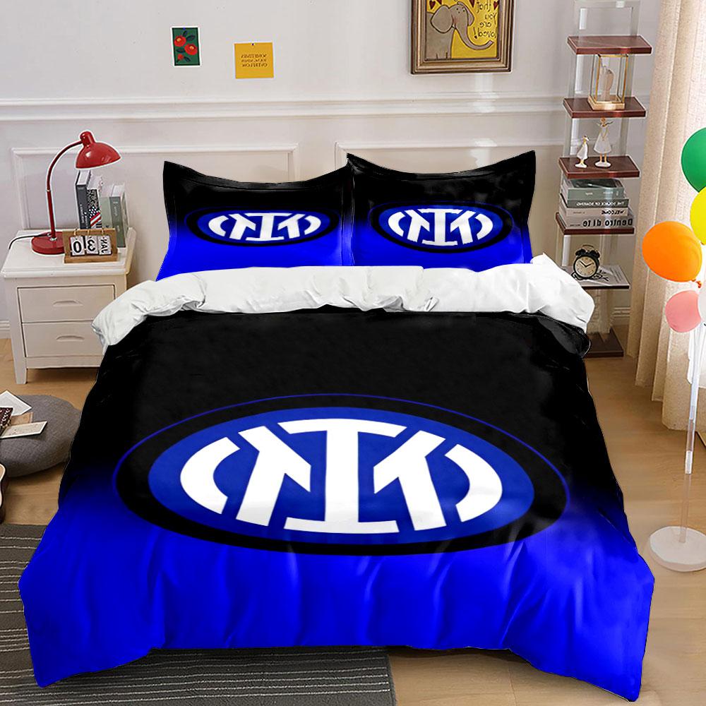 Inter Milan Logo Pattern. Bedding Sets Duvet Cover Sets Duvet Covers Pillowcases(1 * Duvet Cover 2 * Pillowcases Without Duvet Insert)