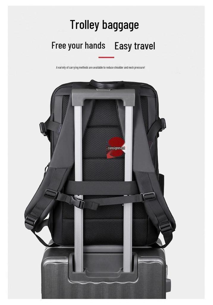 Men's Multi-Functional Travel Backpack with Dry-Wet Separation, Laptop Compartment, and Helmet/Basketball Holder